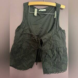 American Eagle Outfitters Black Lace-Up Vest